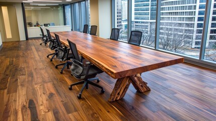 Modern Office Conference Table in Bright Workspace