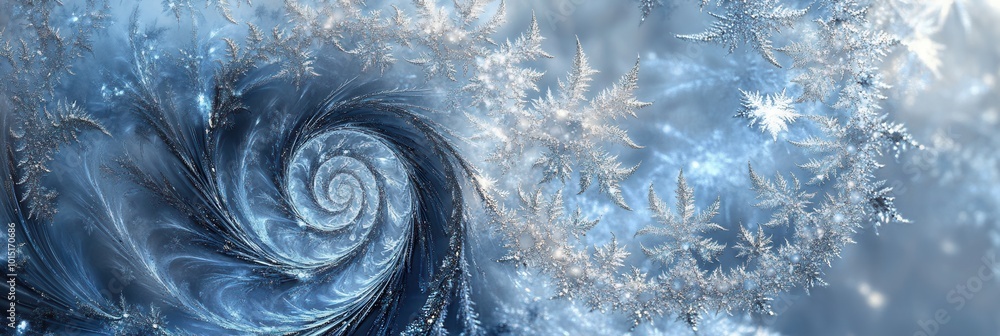 Leinwandbilder delicate ice formations swirl together, creating an enchanting winter scene filled with intricate pa