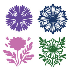 Collection of seamless floral vector patterns with colorful spring and summer flower illustrations