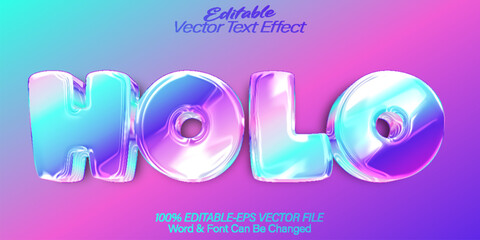 Holo Vector Text Effect Editable Alphabet Holograpic Hologram Colorful Iridescent