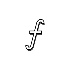 mathematical intergal symbol icon illustration