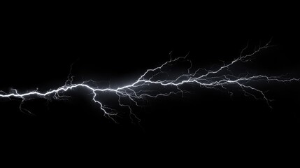 Lightning bolt with branching fingers on black background