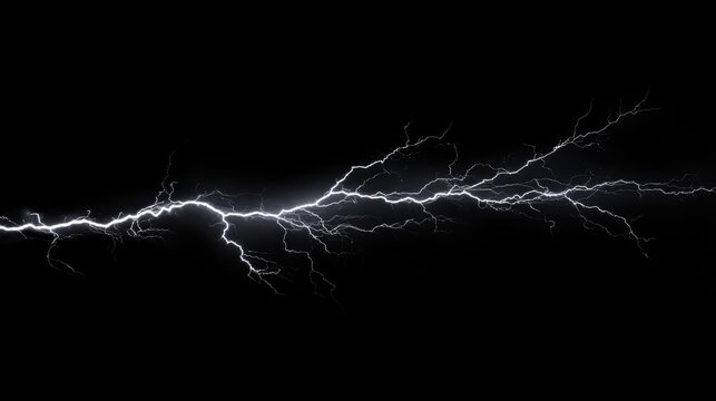 Lightning bolt with branching fingers on black background