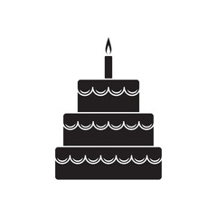 tiered birthday cake flat icon vector