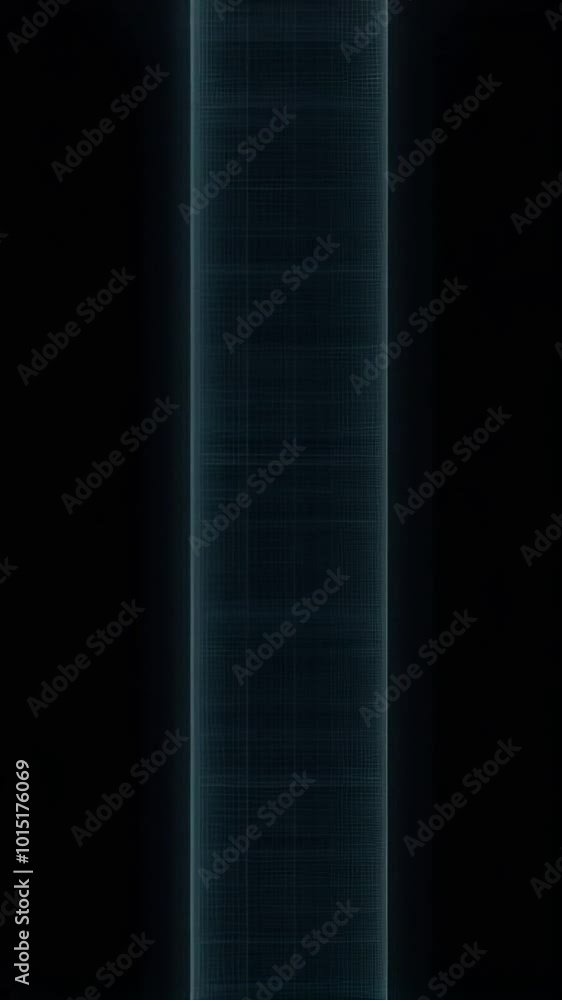 Aufkleber a vertical video with a dark background and faint grid-like lines.