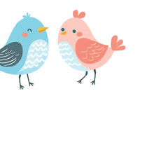 Cute Bird Vector Illustration in the Spring Animals Theme on White Background
