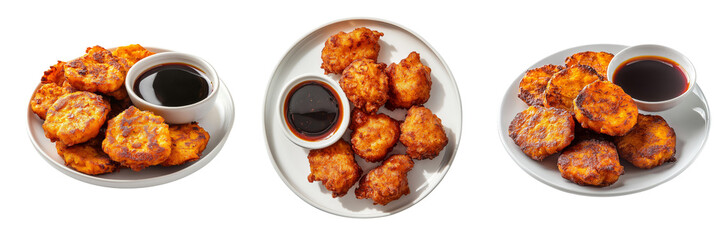 Delicious Fried Plantain Patties with Syrup.