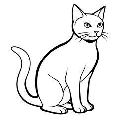 black and white cat vector