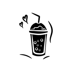 Hand-drawn plastic cup drink silhouette, Plastic cup drink silhouette