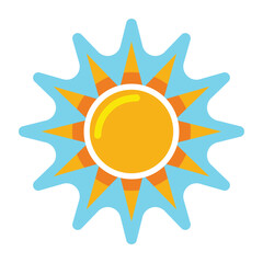 Cheerful Sun Sticker With Bold Rays And Eye Catching Outline