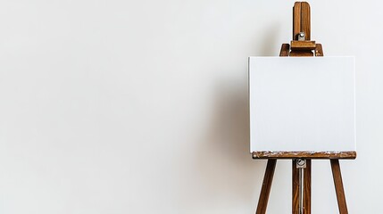 A mockup of a blank canvas on an easel, set against a white background, perfect for art-related content and workshops