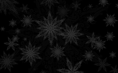 black abstract background with mandala pattern motif