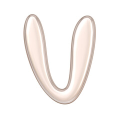 V metallic luxury chrome alphabet font 3d