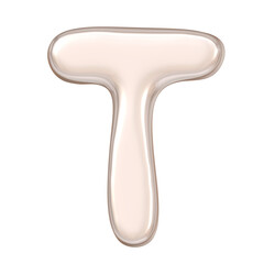 Fototapeta premium T metallic luxury chrome alphabet font 3d