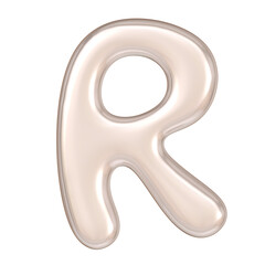 R metallic luxury chrome alphabet font 3d