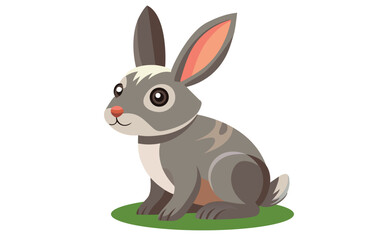 Adorable Grey Rabbit with Pink Ears and Nose