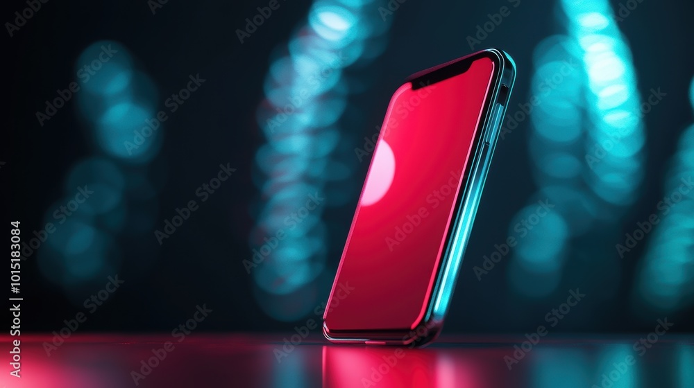 Poster a close up shot of a phone displaying an emergency call in progress, with a red flashing screen sign