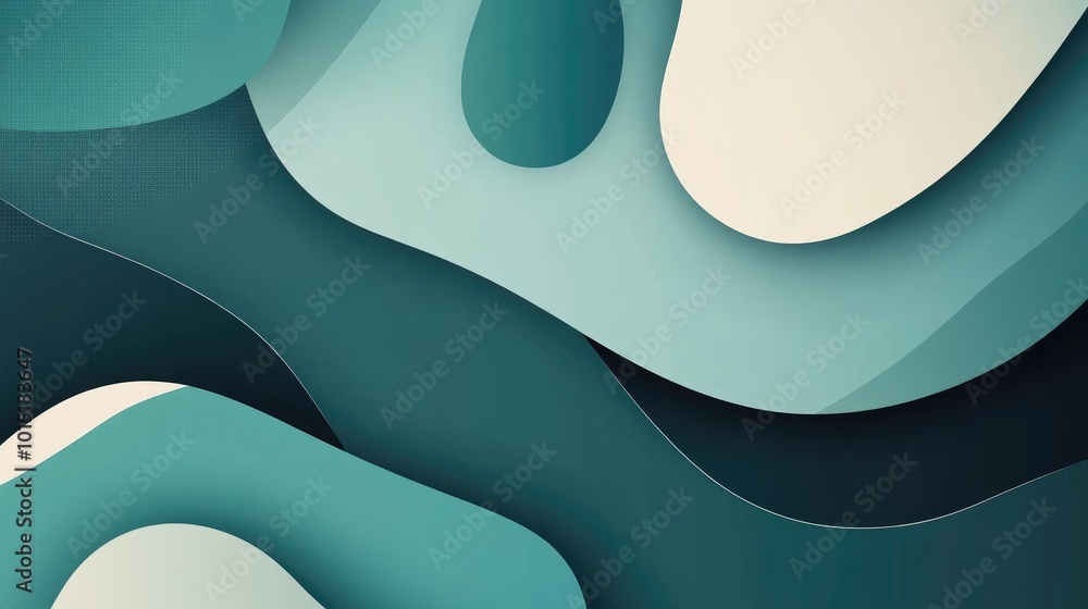Aufkleber teal backdrop with layered abstract shapes, providing a modern and artistic feel for high-resolution