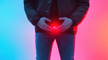 A person clutching their stomach, showcasing the excruciating cramps associated with menstruation.