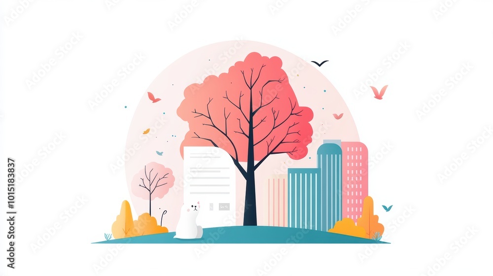 Poster illustration of a website menu with interactive elements, showcasing user friendly navigation.