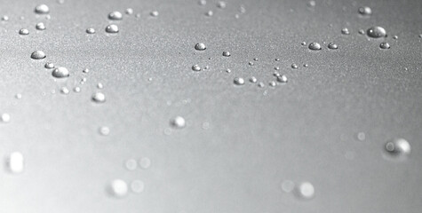 water drops on metal surface