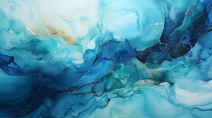 Abstract watercolor paint background by teal color blue and green with liquid fluid texture for background, banner