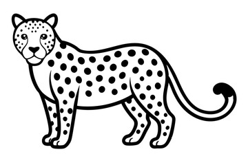 leopard icon line vector illustration