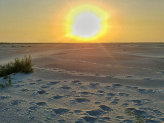 Sunset on scenic sandbars of mighty Indus River, Pakistan.
Temporary islands or banks of sand and sediment. Provide habitat for some species, add beauty to river’s landscape and ecosystem.