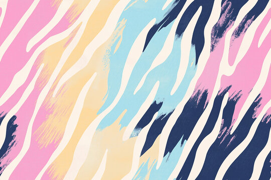 Seamless pattern of zebra skin print in pastel colors