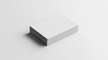 A mockup of a stylish business card with a blank design, resting on a clean white background, ideal for professional presentations