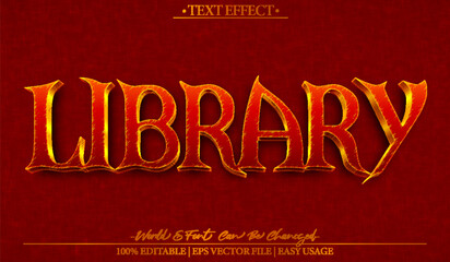 Library Vector Text Effect Editable Alphabet Book Study School Academic Science