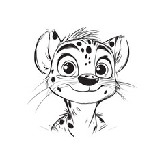Baby cute cheetah head mascot