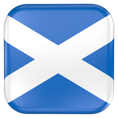 Scotland square flag icon with transparent background
