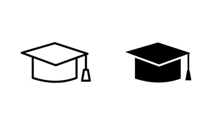 Education vector icon set in black and white color.