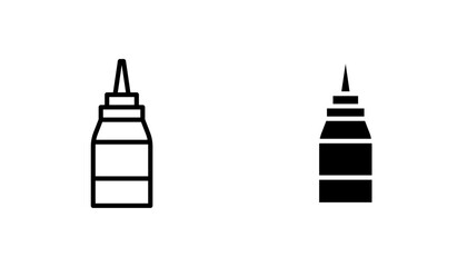 Glue vector icon set in black and white color.