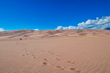 Tracks and Hikers at Great Sand Dunes NP