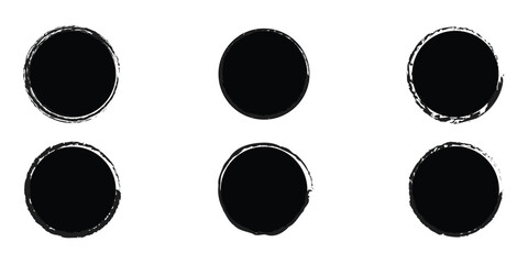 grunge circle brush vector in isolated background eps 10.