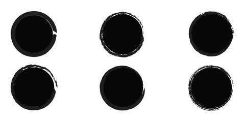 grunge circle brush vector in isolated background eps 10.