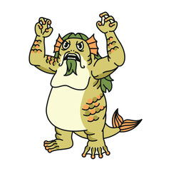 Cute fary tale character color line illustration.