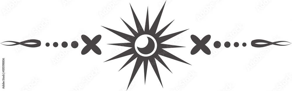 Wall mural celestial border with magic moon and mystic stars. spiritual frame with fantasy elements. astrology 