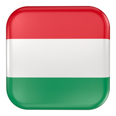 Hungary square flag icon with transparent background