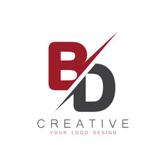 BD initial monogram logo with creativ design.