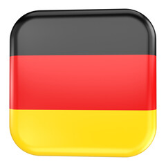 Germany square flag icon with transparent background