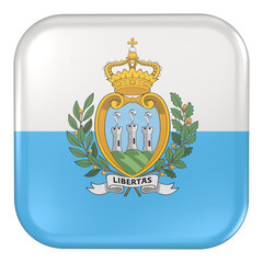 San Marino square flag icon with transparent background