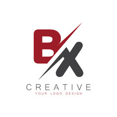 BX initial monogram logo with creativ design.