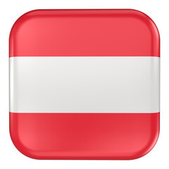 Austria, square flag icon with transparent background