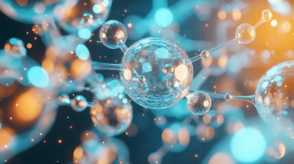 Molecules shifting from solid, liquid, and gas forms, showing the versatility of atomic structures – A dramatic representation of the flexibility and creativity of atoms as they bu