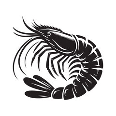 Shrimp icon, illustration, Vector on white background.