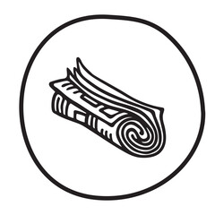 Doodle newspaper icon or logo, hand drawn with thin black line. PNG isolated on transparent background and vector illustration
