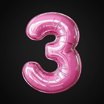 Number 3 - number written text three.